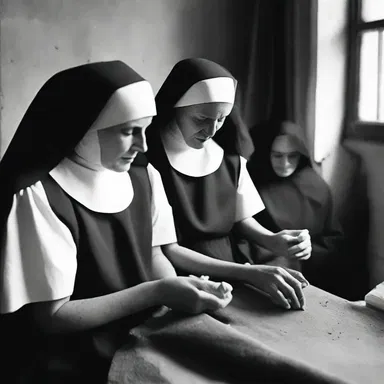 The nuns spent hours every day carefully unpicking the worn seams of their habits.