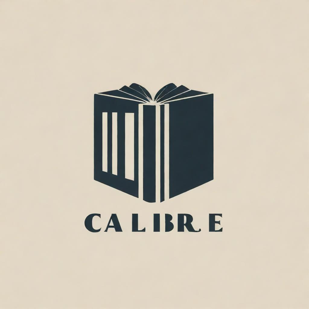 A modern, management-themed logo for 'Calibre' incorporating book-related imagery