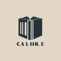 A modern, management-themed logo for 'Calibre' incorporating book-related imagery