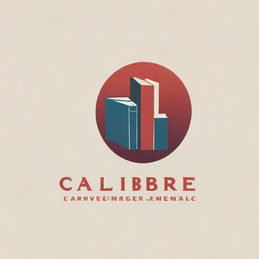 A modern, management-themed logo for 'Calibre' incorporating book-related imagery