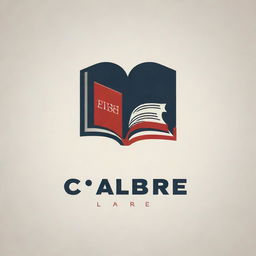 A modern, management-themed logo for 'Calibre' incorporating book-related imagery