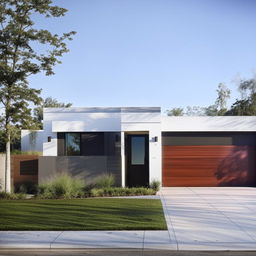 A sleek modern elevation home design featuring clean lines, minimalist aesthetics, and contemporary materials.