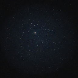 Generate an image of a spectacular constellation of seven intertwined stars glowing against the backdrop of a dark night sky.