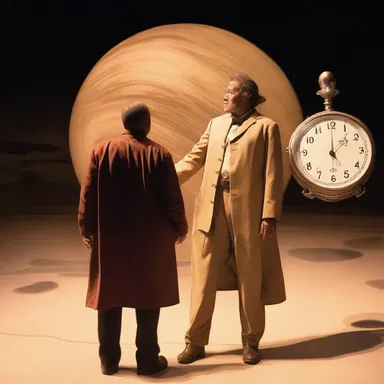 The unstaged play explored the complexity of time travel and distant planets.