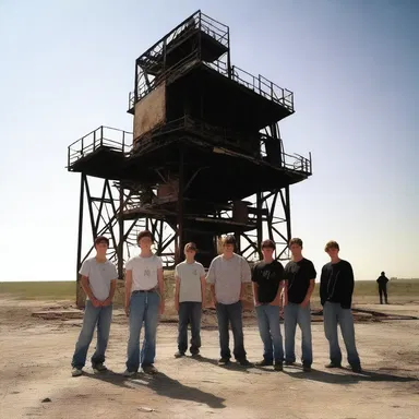 The brave group of teenagers ventured into the abandoned oil field, unaware of the lurking wildcatter driven insane by the cursed oil.