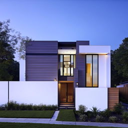 A sleek modern elevation home design featuring clean lines, minimalist aesthetics, and contemporary materials.