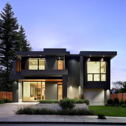 A sleek modern elevation home design featuring clean lines, minimalist aesthetics, and contemporary materials.