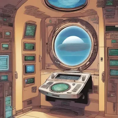 In the science fiction novel, the protagonist discovers a hidden alien communication device cleverly concealed within a fanlight above the spaceship's control panel.