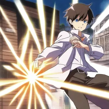 In the anime series, the protagonist's magical powers were revealed when he accidentally shattered a fanlight with a burst of energy.
