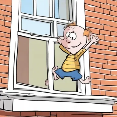 In the cartoon, the mischievous character climbed through the fanlight to sneak into the house.