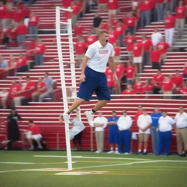 Why did the jock bring a ladder to the game? Because he heard the coach said they needed a high jump!