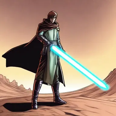 In the science fiction story, the protagonist found an unsharpened laser sword and had to figure out how to make it usable.