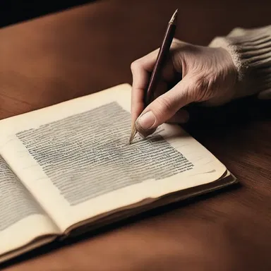 In the classic novel, the main character stumbled upon an unsharpened quill pen and had to sharpen it to continue writing their memoir.