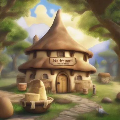 In the magical realm of Eldoria, the creamery was a mystical place where enchanted butter and cheese were produced by fairies.