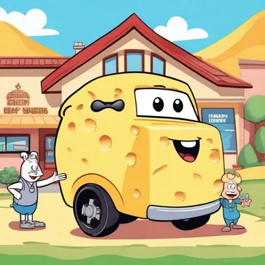 In the animated series 'Cheesy Adventures', the creamery was a hilarious setting where wacky characters made comically large wheels of cheese and butter.
