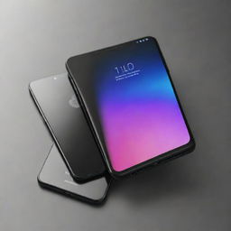 A sleek modern smartphone with advanced security features, such as fingerprint recognition and face ID