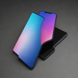 A sleek modern smartphone with advanced security features, such as fingerprint recognition and face ID