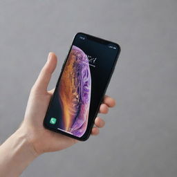 A sleek modern smartphone with advanced security features, such as fingerprint recognition and face ID