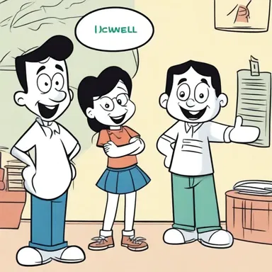 The dialogue of the cartoon characters was written in a sprung rhythm to make it sound more natural and conversational.