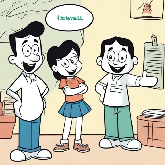 The dialogue of the cartoon characters was written in a sprung rhythm to make it sound more natural and conversational.