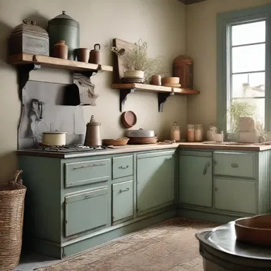The antique-inspired home design showcased tinware crafted by a skilled tinner, adding a unique touch to the overall aesthetics.