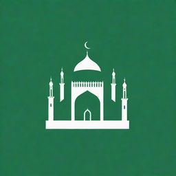 Design a mosque youth logo predominately in green and white colors, implying spirituality and peace.