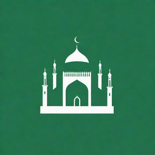 Design a mosque youth logo predominately in green and white colors, implying spirituality and peace.