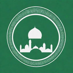 Design a mosque youth logo predominately in green and white colors, implying spirituality and peace.