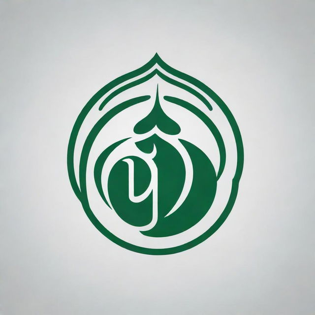 Modify the previous logo to prominently feature the text 'REMAS' in the design, maintaining the green and white color scheme and modern Islamic aesthetic.