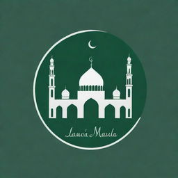 Update the previous logo to include the phrase 'Remaja Masjid', maintaining the modern Islamic aesthetic and green and white colors.