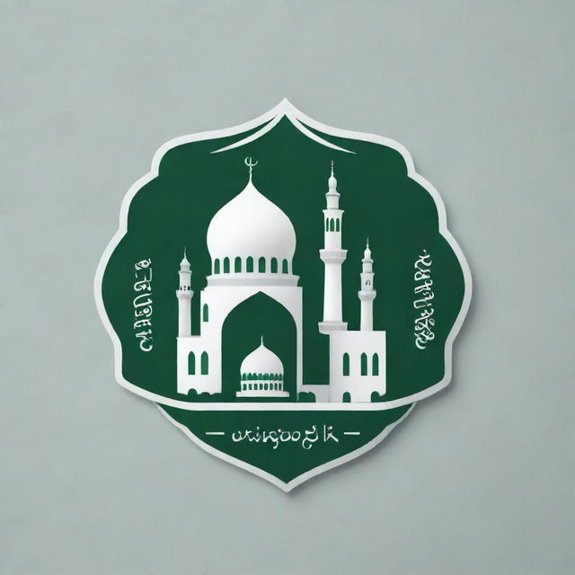 Update the previous logo to include the phrase 'Remaja Masjid', maintaining the modern Islamic aesthetic and green and white colors.