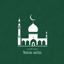 Revise the recent logo design, replacing 'Remaja Masjid' with 'REMAS OF' in an aesthetically pleasing manner using green and white colors and modern Islamic styling.