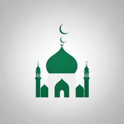 Revise the recent logo design, replacing 'Remaja Masjid' with 'REMAS OF' in an aesthetically pleasing manner using green and white colors and modern Islamic styling.