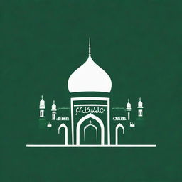 Revise the recent logo design, replacing 'Remaja Masjid' with 'REMAS OF' in an aesthetically pleasing manner using green and white colors and modern Islamic styling.