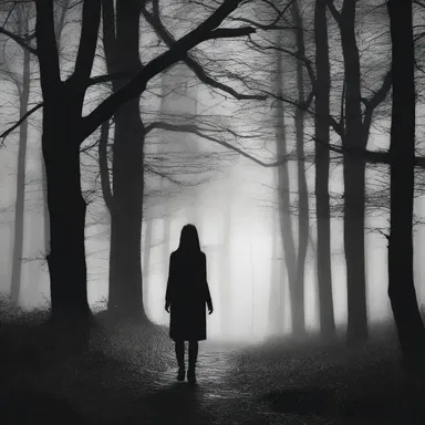 Lost in the dark forest, Sarah's sense of direction vanished, sending chills down her spine.