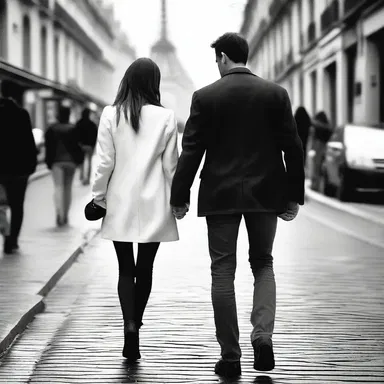Hand in hand, the couple strolled through the streets of Paris, their sense of direction guided by their love for each other.