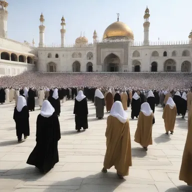 With unwavering faith, the pilgrims followed their sense of direction towards the holy shrine.