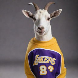 A playful and respected Basketball GOAT wearing a Los Angeles Lakers jersey. It bears Kobe Bryant's nimble posture and competitive facial expression.