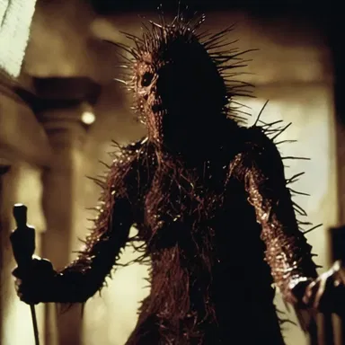 The setose character in the horror movie was covered in sharp spines that made it appear even more menacing.