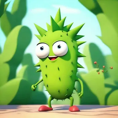 The cartoon character had a setose appearance, with prickly thorns all over its body.
