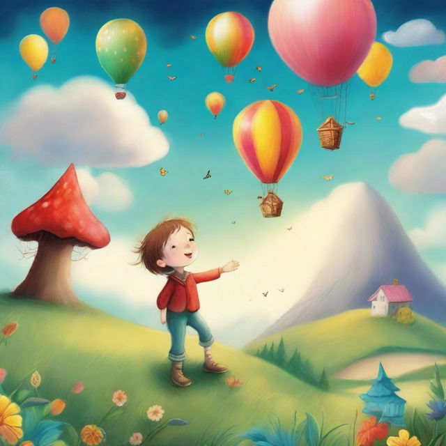 This is a high-quality digital art piece that captures a child's imaginative world