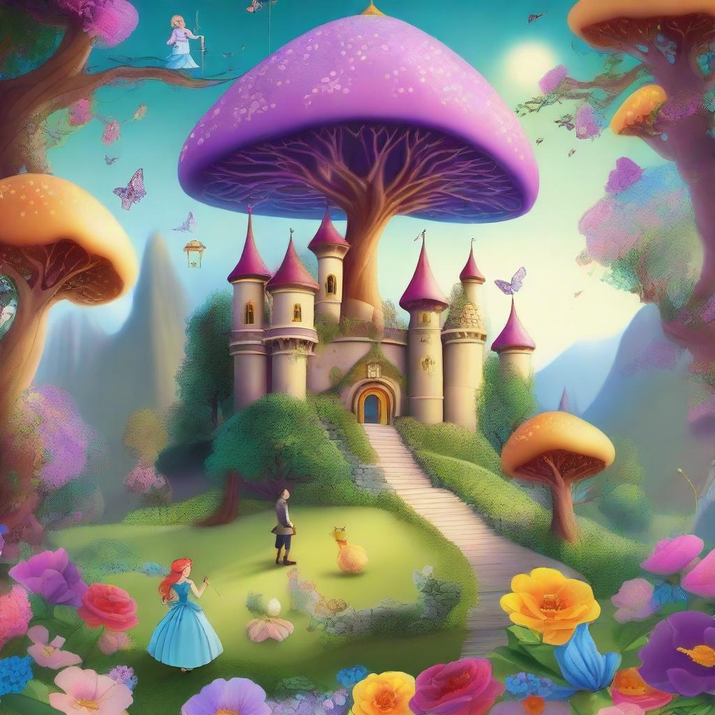 A digital art piece depicting a scene from a fairy tale