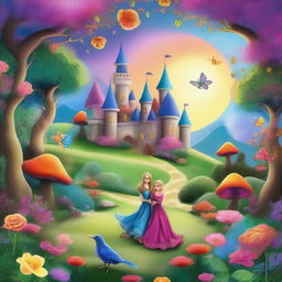 A digital art piece depicting a scene from a fairy tale