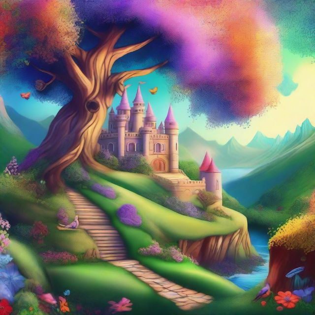 A digital art piece depicting a scene from a fairy tale