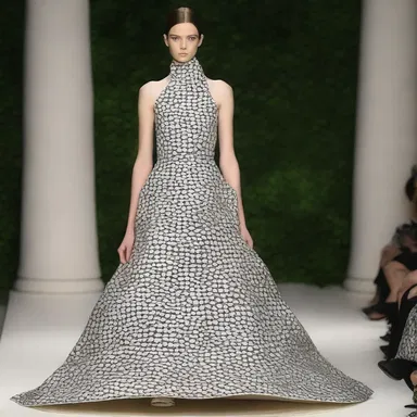 The fashion designer incorporated the shape of a campylotropous ovule into the pattern of her dress.
