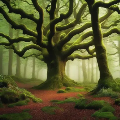 In the fantasy novel, the enchanted forest was described as having trees that resembled campylotropous ovules.