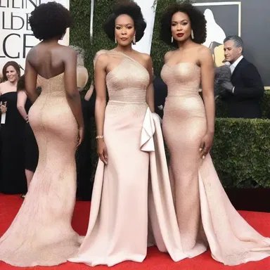 The fashion wright created a beautiful gown for the red carpet event.