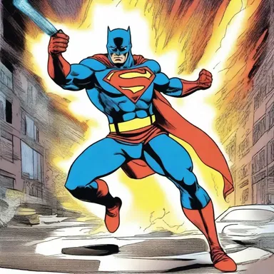 In the comic book, the superhero wielded a special weapon that had a burner at the end to create powerful fire attacks.