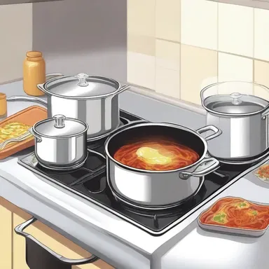 As the protagonist of the novel prepared dinner, she placed the saucepan on top of the burner.
