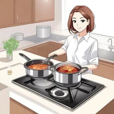 As the protagonist of the novel prepared dinner, she placed the saucepan on top of the burner.